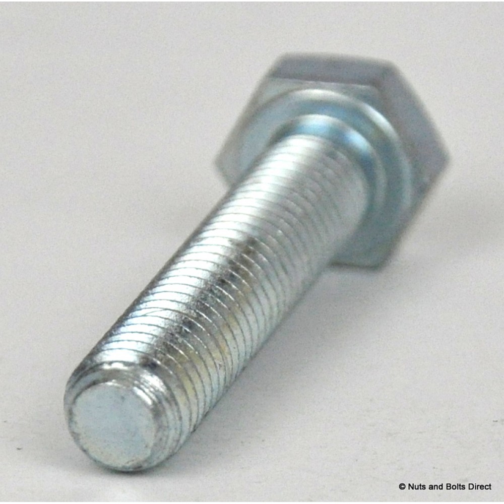 M8 x 80mm Hex Head Set Screw DIN 933 Metric 8.8 Grade Zinc Plate Fully